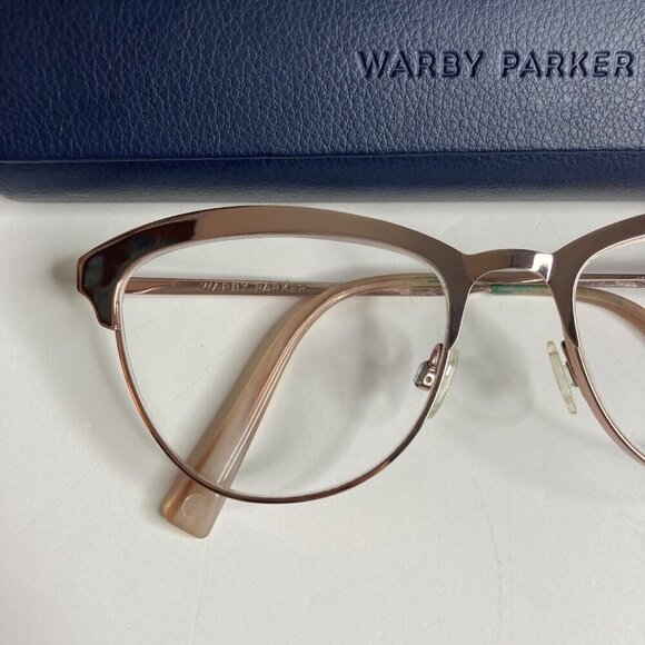 Warby Parker Blair Eyeglass Frames Rose Gold 55-18-145 Rounded Cat Eye‎ Unique - Picture 2 of 15